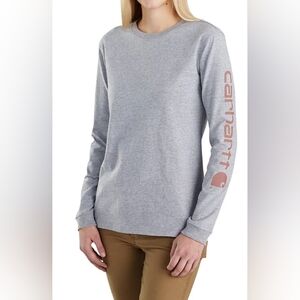Carhartt Women's Relaxed Fit Midweight Logo Long Sleeve Shirt Size S MSRP $29.99